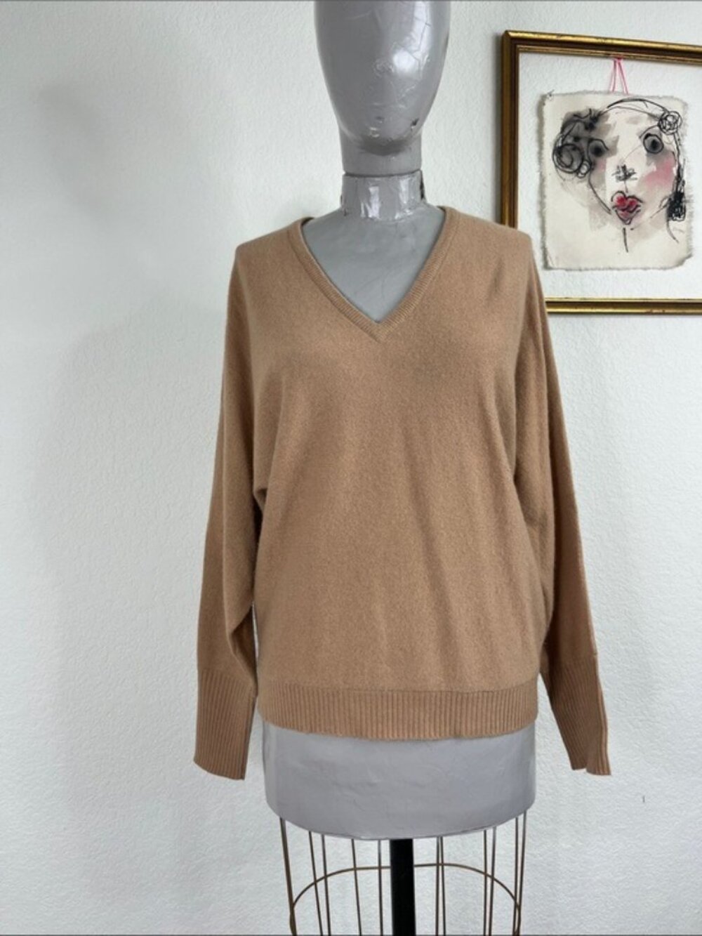 Brodie Cashmere Batwing V Neck Sweater